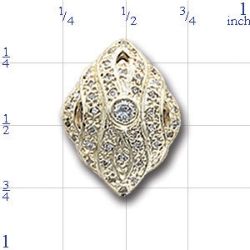 A3984 14K DIAMOND ANTIQUE LOOK SLIDE 